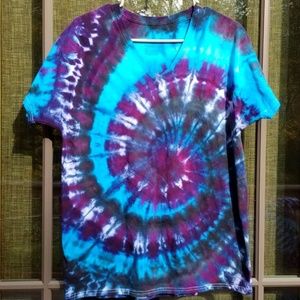Tye Dyed V Neck T shirt